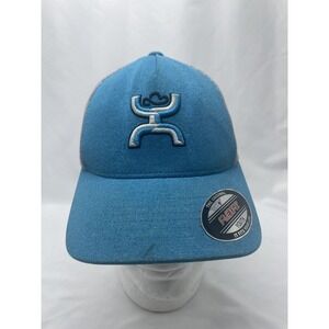 Hooey Roughy Youth Flexfit Hat Gray Blue Logo Stretch Fit Cap